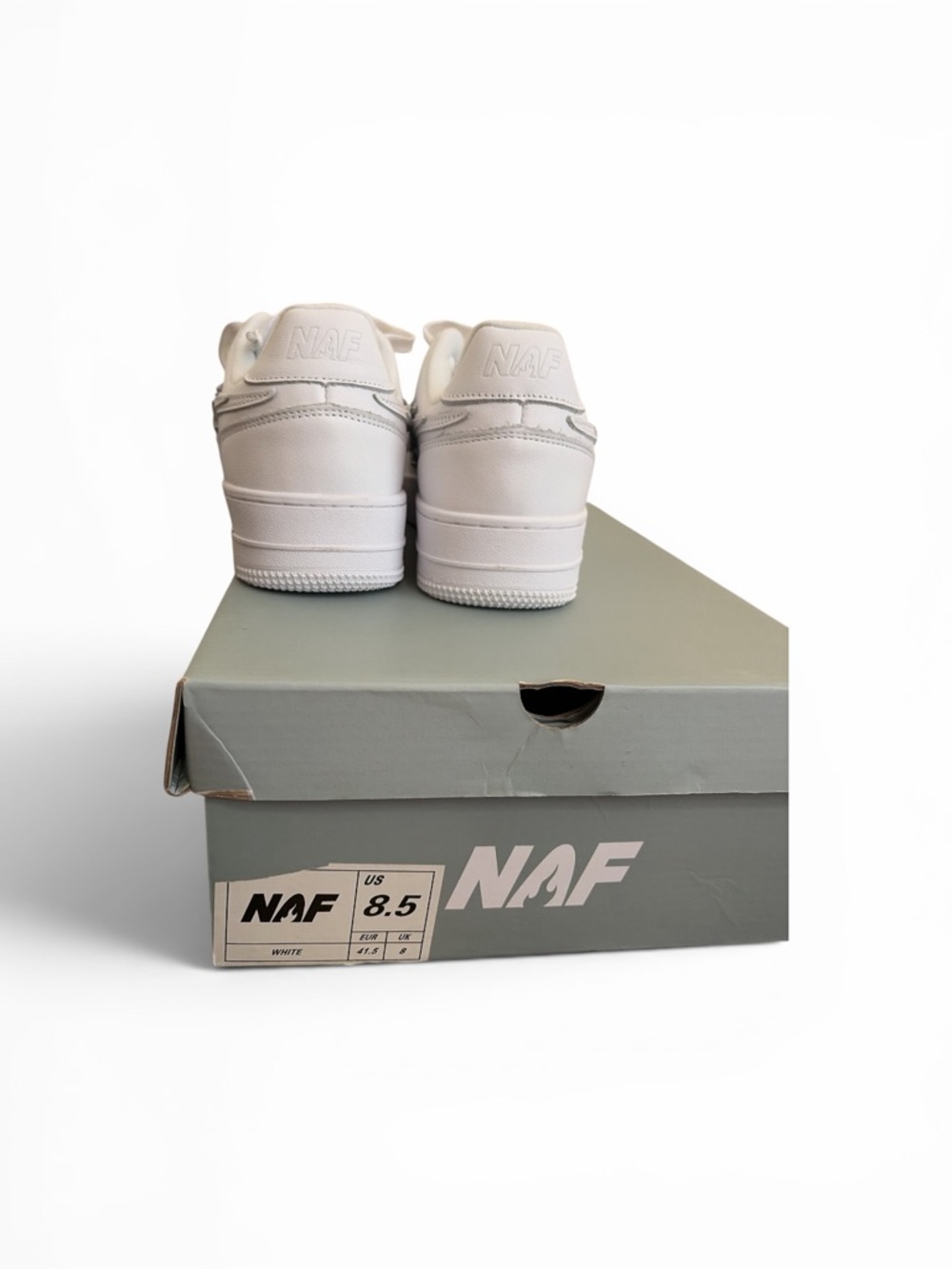 NAF White Women's Sneakers size 8.5 New with a box - Picture 9 of 11